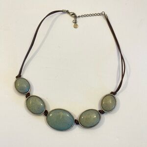18” Blue Green Stone 5X Statement Necklace‎